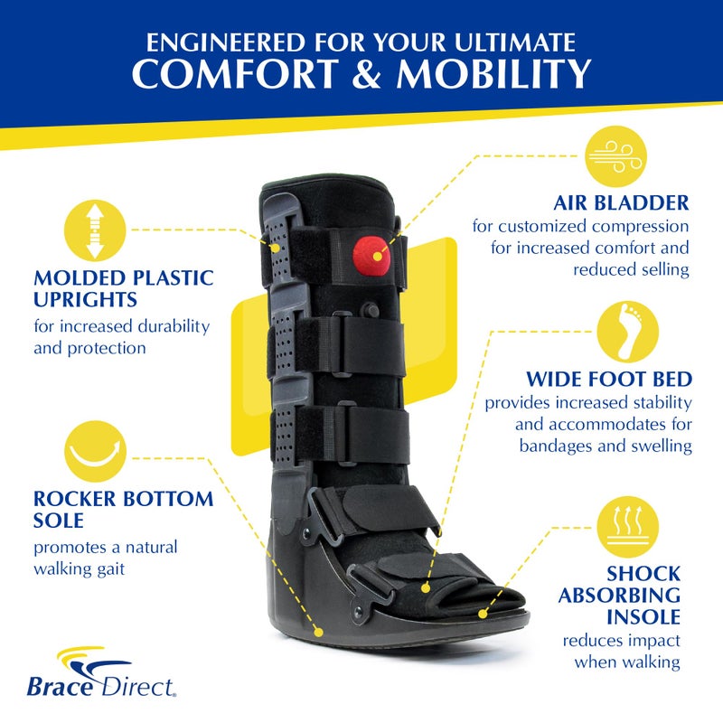 Brace Direct Tall Air CAM Walker Fracture Boot - Orthopedic Boot for Foot Fractures, Sprained Ankles & Surgery Recovery (Small - US Shoe Men 4.5-7 / Women 6.5-8) - Image 2